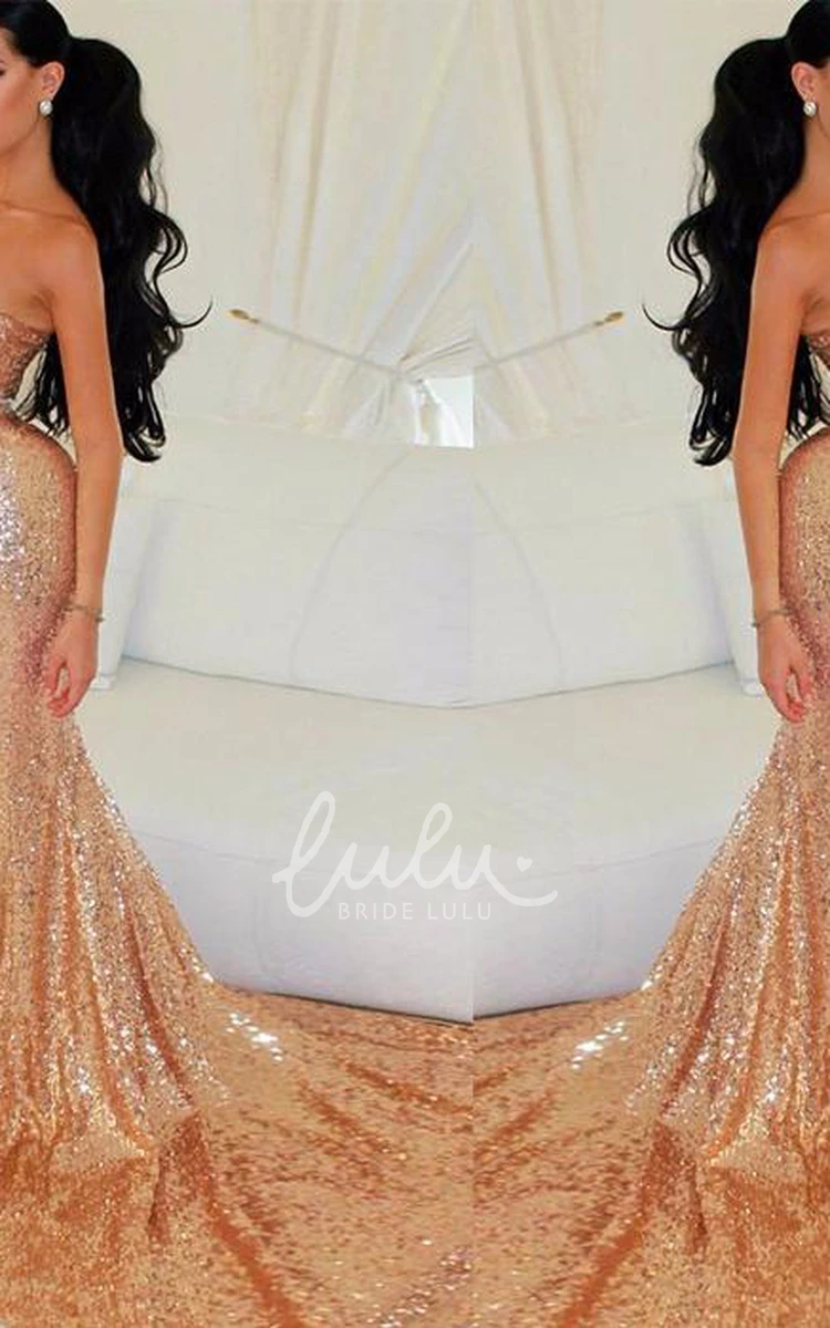 Sweetheart Sequins Mermaid Prom Dress Glamorous Long Party Gown