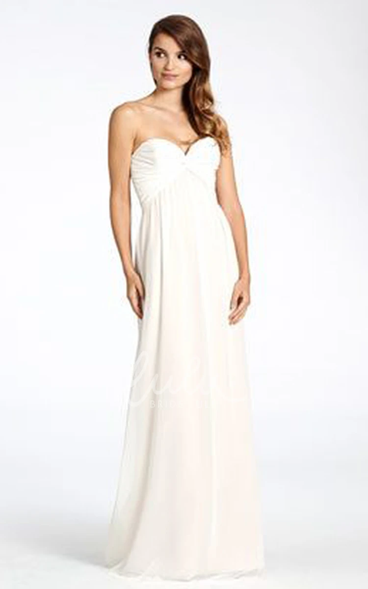Empire Sweetheart Chiffon Bridesmaid Dress with Criss-Cross Design