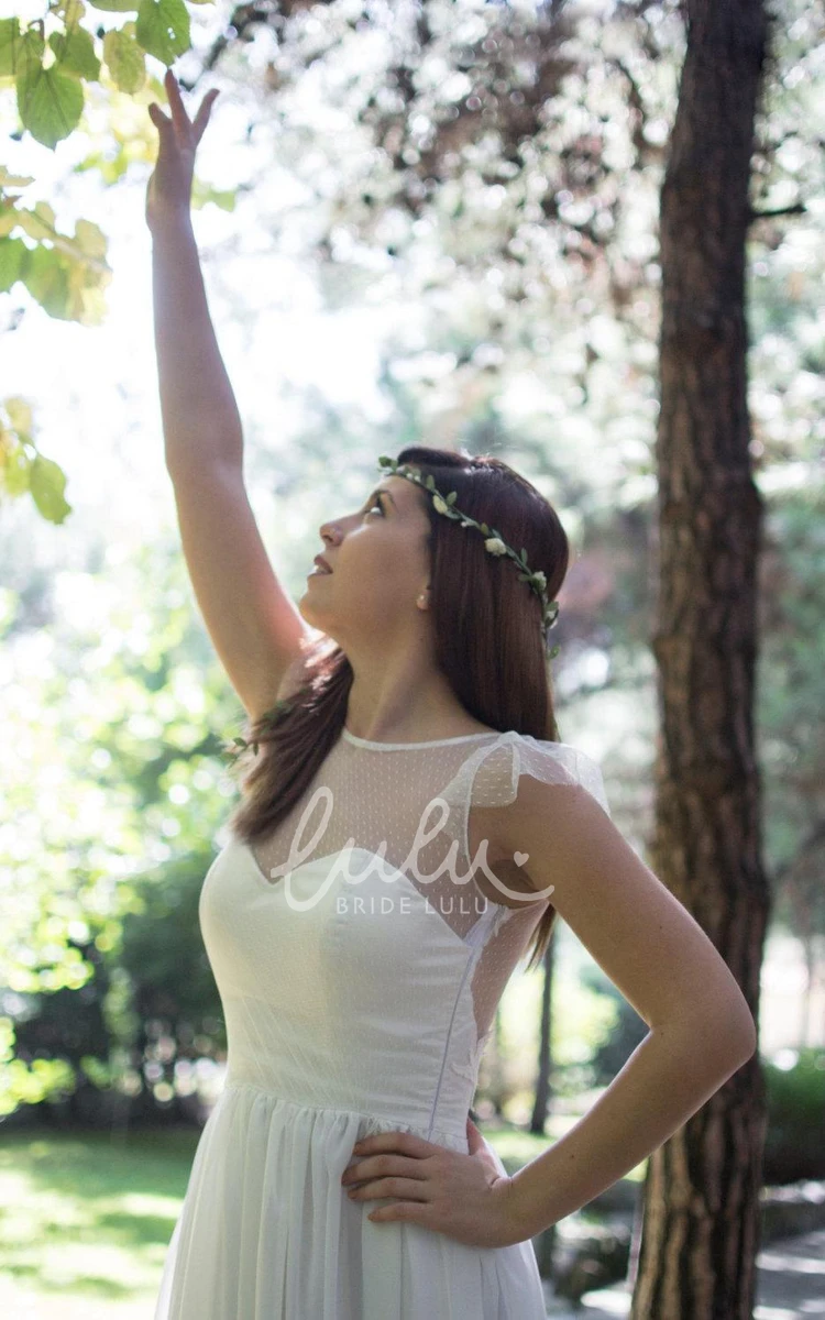 Gorgeous Bohemian Lace Cap Sleeve Wedding Dress