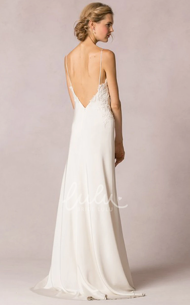 Spaghetti Strap Sheath Wedding Dress with Floor-Length