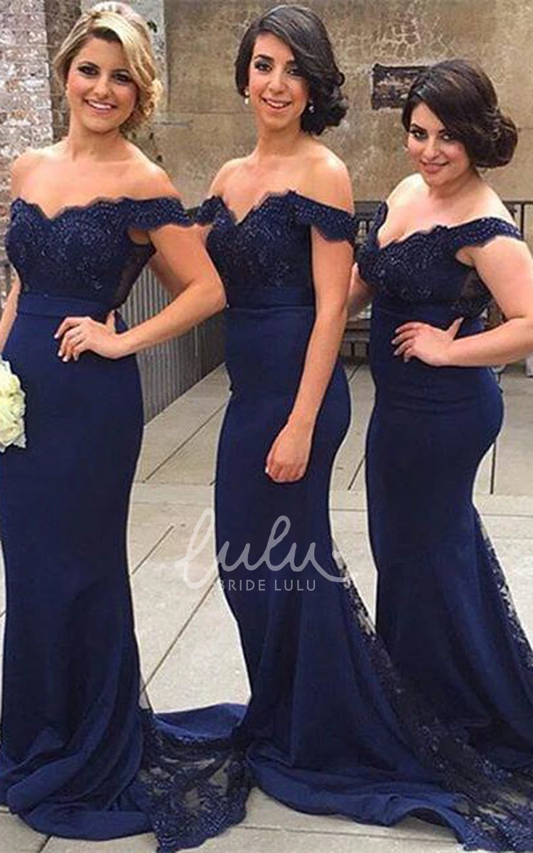 Off-the-Shoulder Lace Mermaid Bridesmaid Dress Stunning Formal Dress