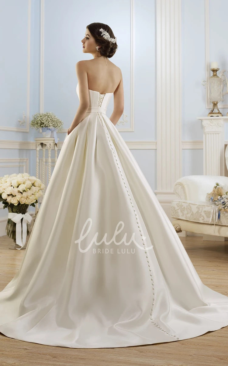 Illusion High-Neck Lace Ball Gown with Long Sleeves