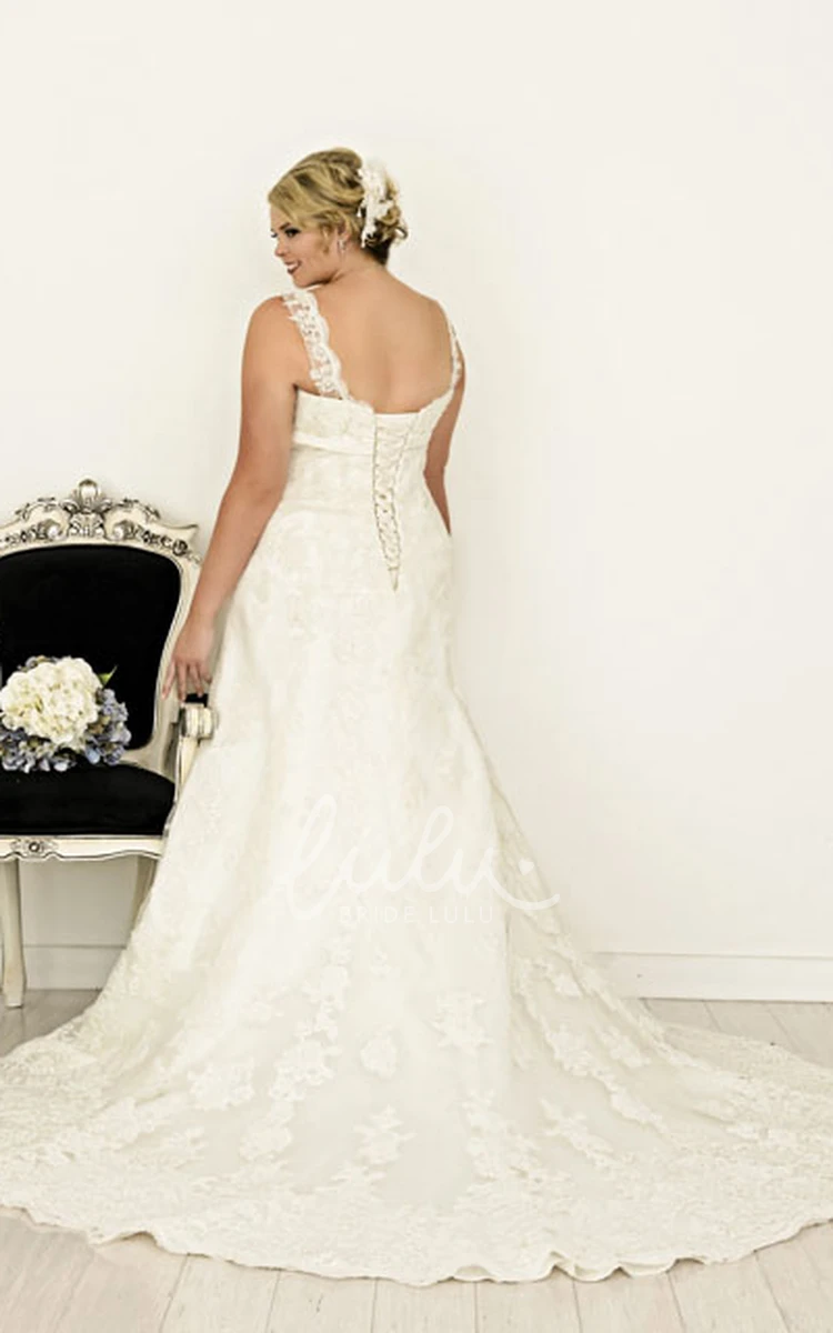 Plus Size Sweetheart Lace Up Wedding Dress Lace Detailing