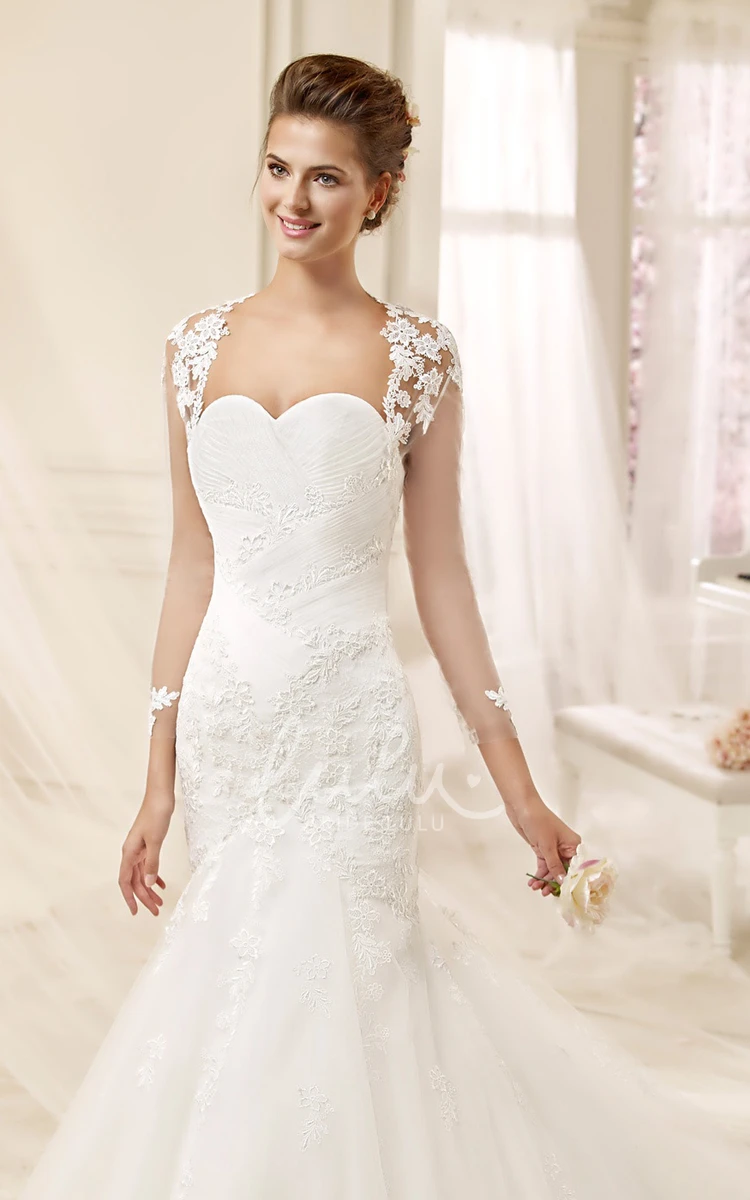 Sheath Mermaid Wedding Dress with Sweetheart Neckline and Appliques Flowy Wedding Dress 2025