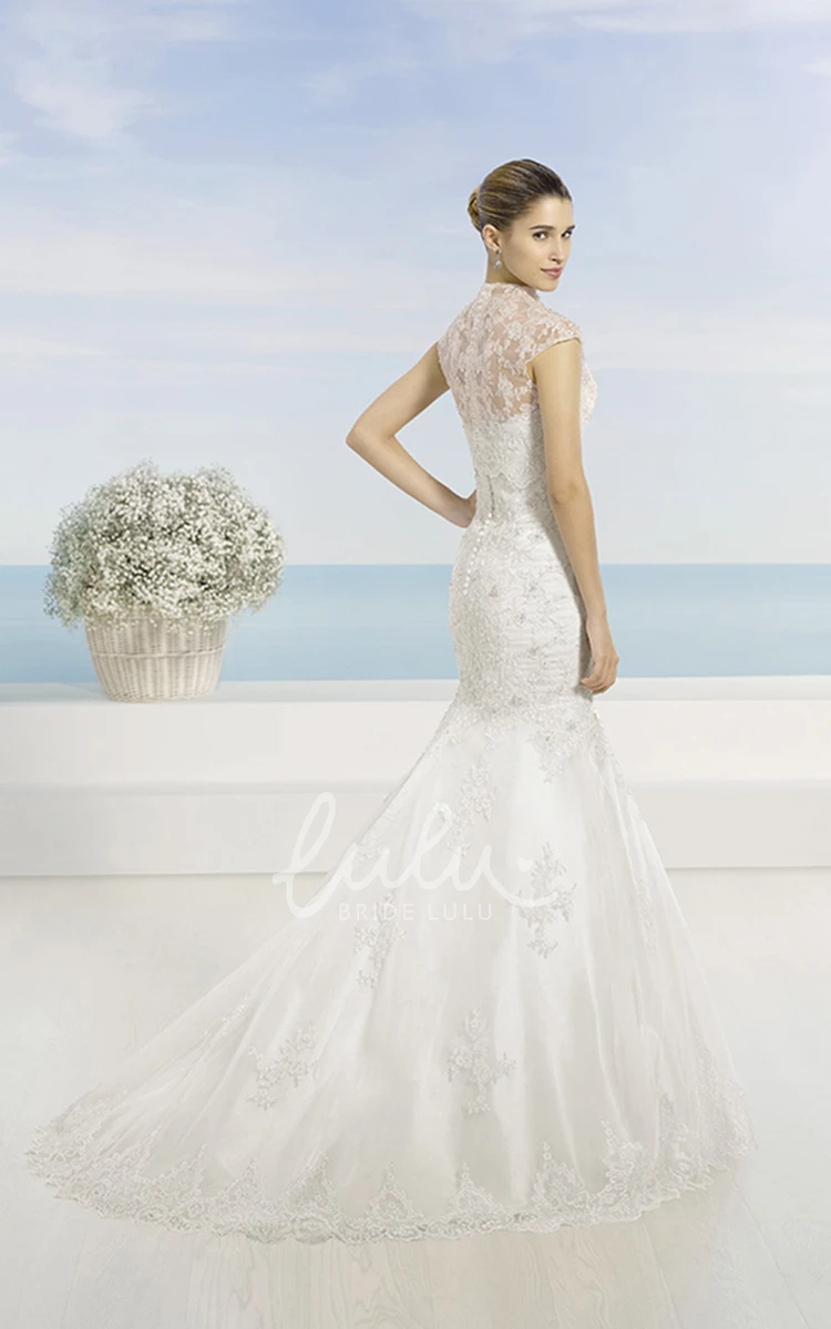 Mermaid Lace Wedding Dress with Strapless Neckline and Illusion Modern Bridal Gown