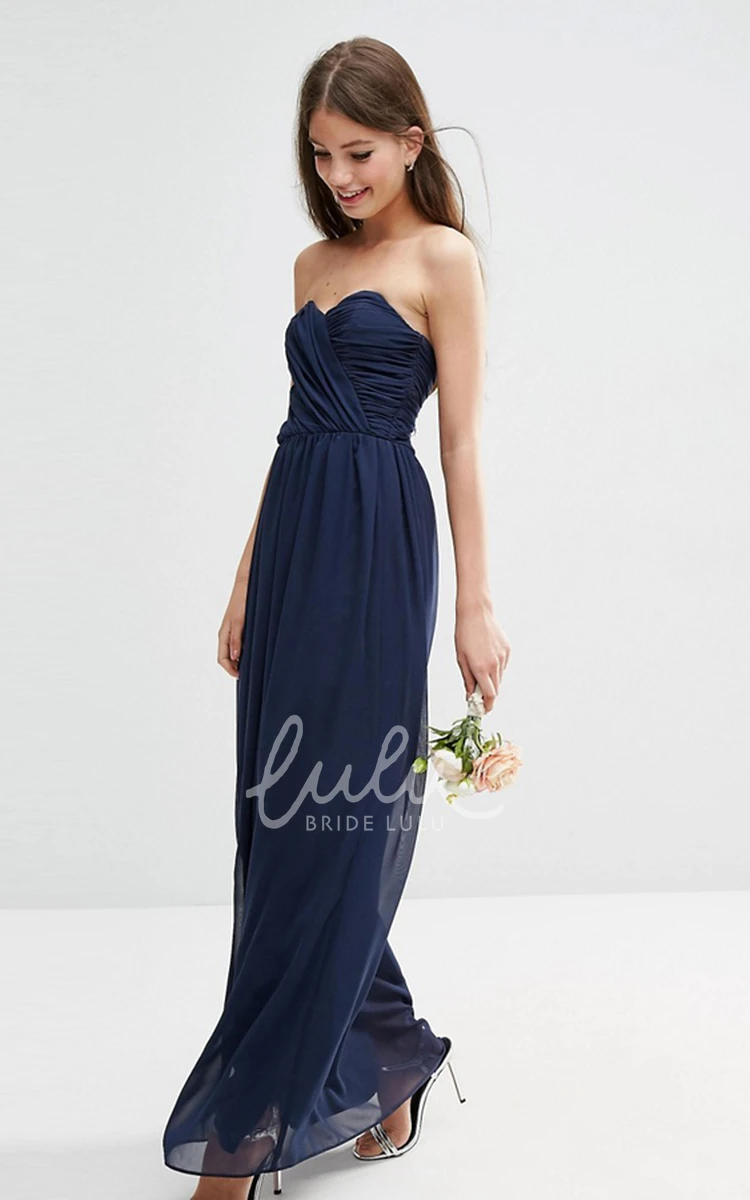 A-Line Sweetheart Chiffon Bridesmaid Dress Floor-Length Criss-Cross Classy