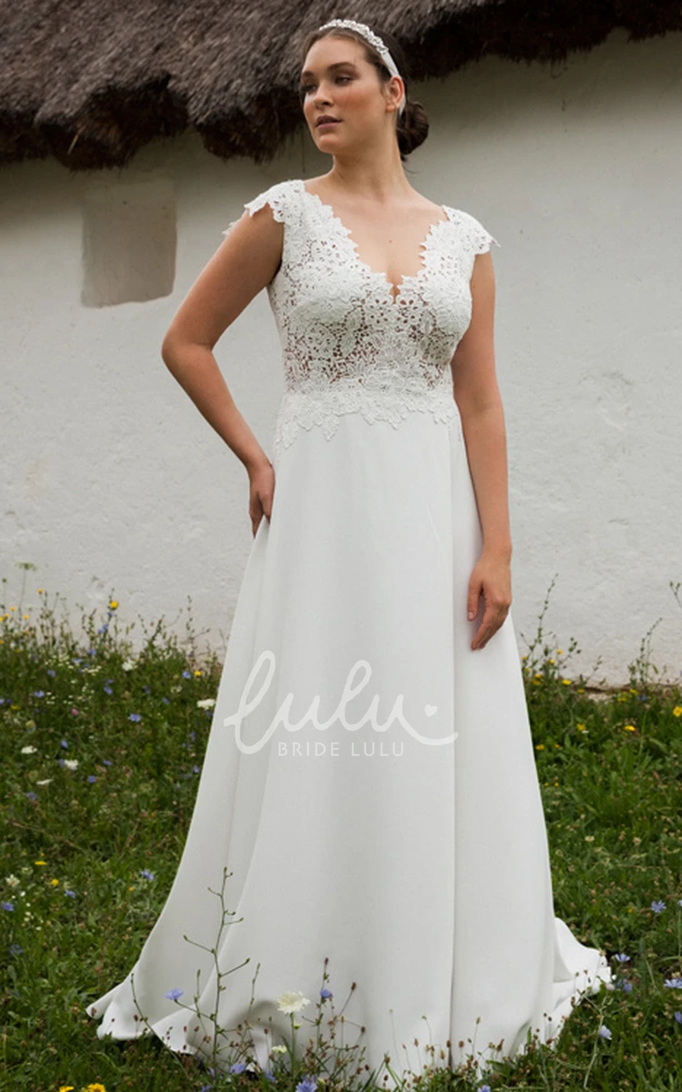 Chiffon Scalloped Sleeveless A-Line Wedding Dress Simple & Sophisticated