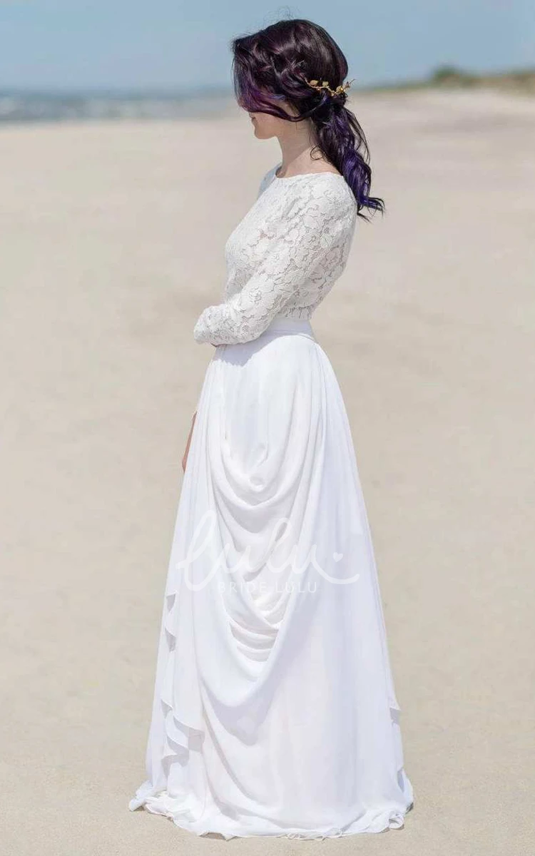 Lace Satin Wedding Dress with Button and Zipper 