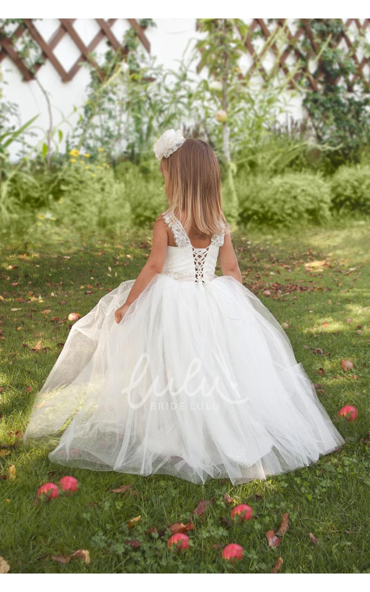 Lace Cap Sleeve Ball Gown with Pleats Wedding Dress