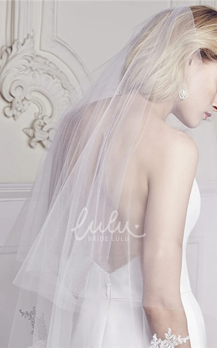 Lace Applique Tulle Wedding Veil Simple Style
