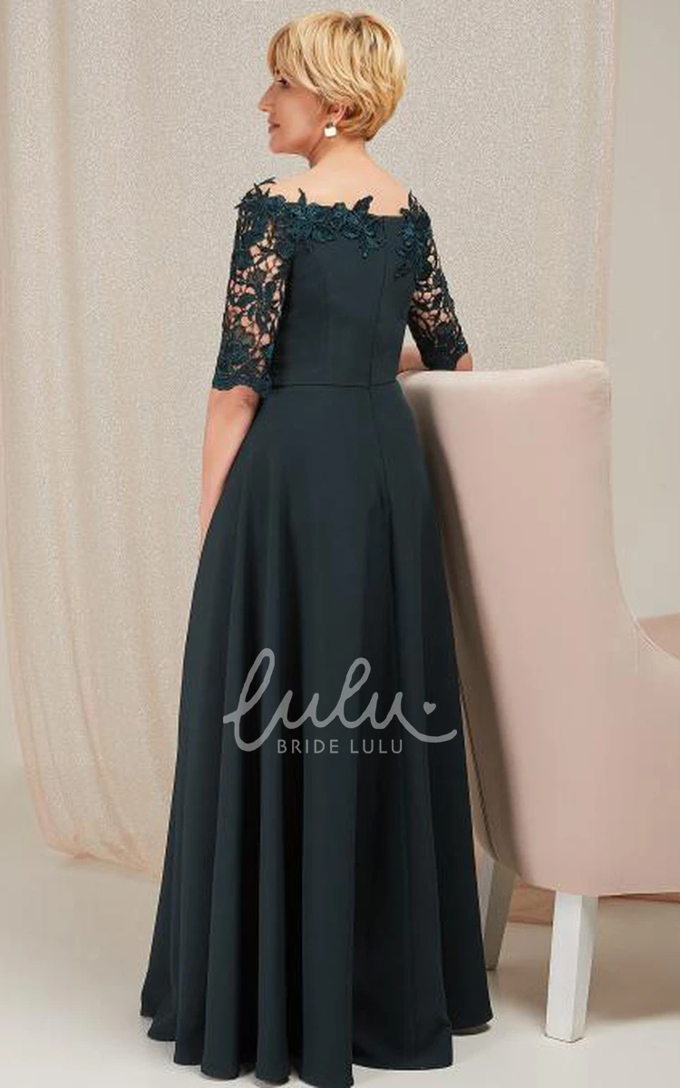 Satin Applique A-Line Mother of the Bride Dress