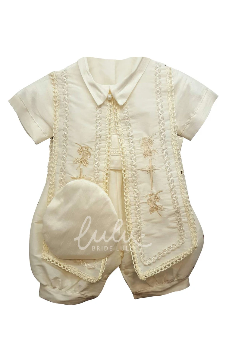 Lovely Picot Lace Christening Suit for Boys