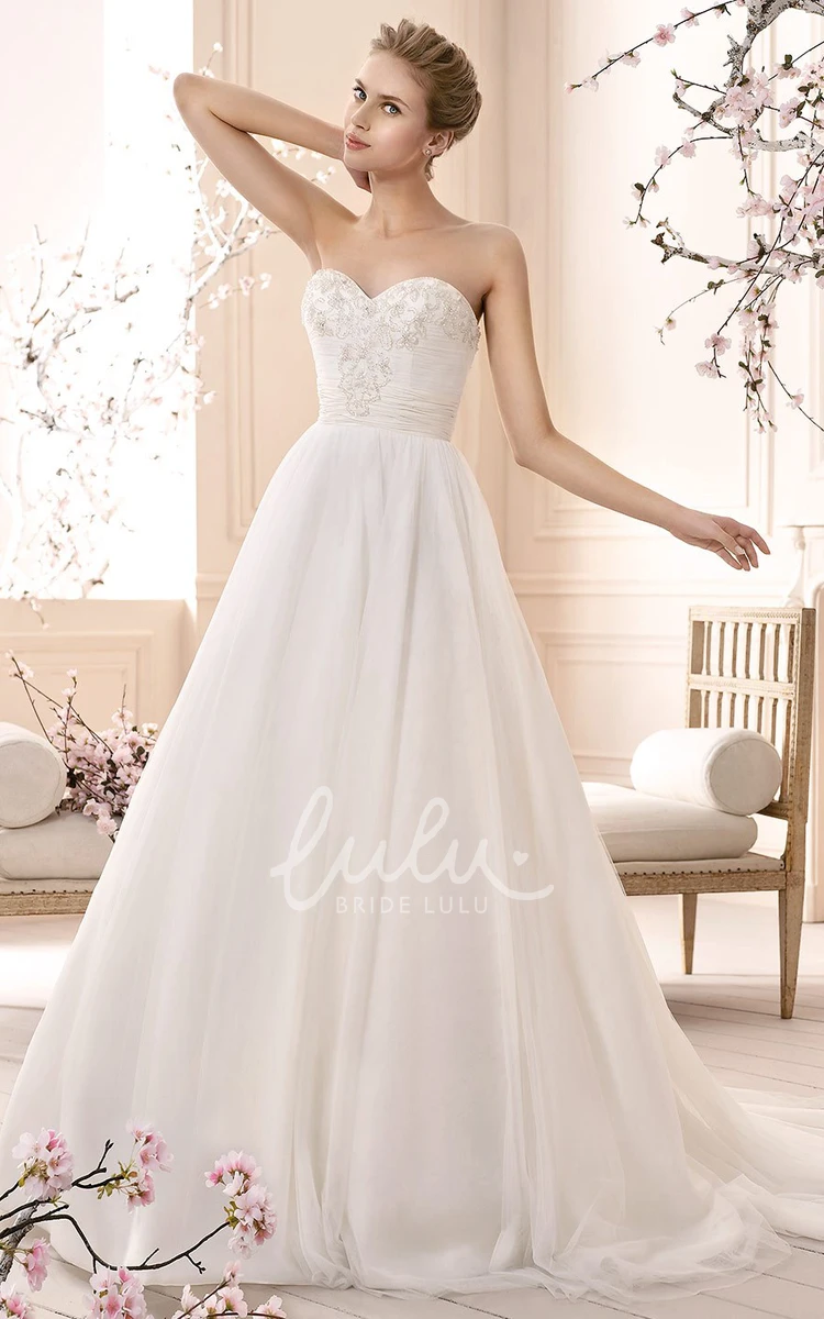 Beaded Tulle A-Line Wedding Dress with Sweetheart Neckline