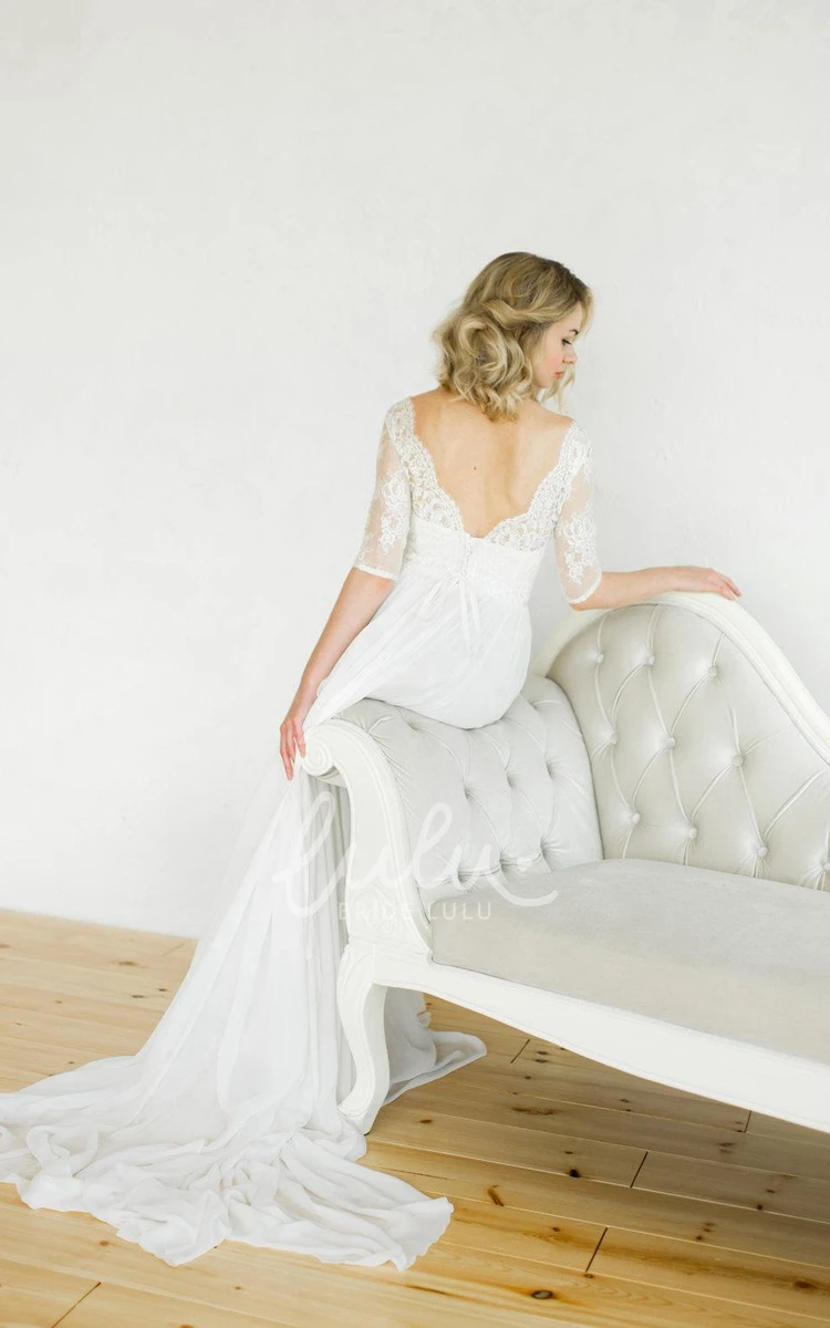 Vintage Style White Wedding Dress with Unique Details