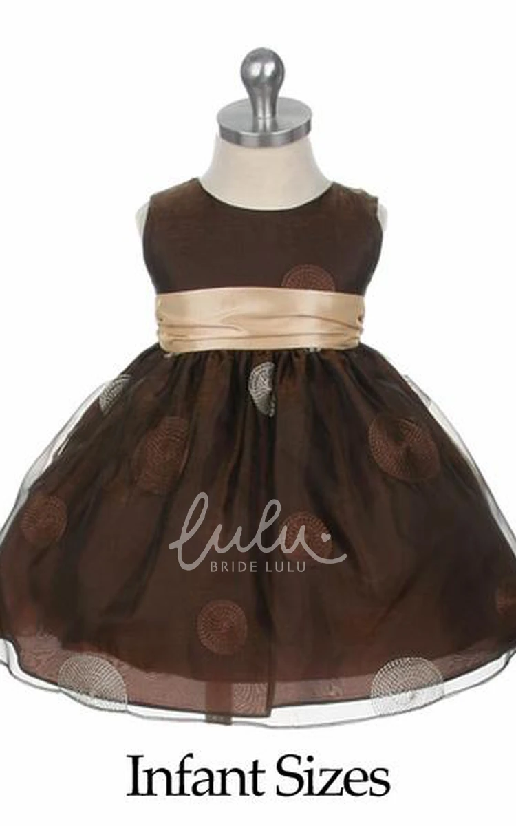 Organza Floral Tiered Flower Girl Dress with Embroidery