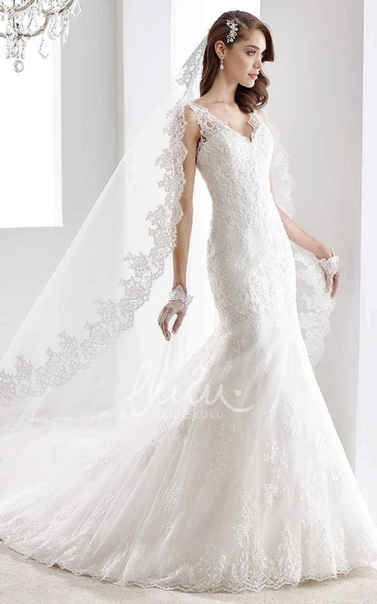 Lace Mermaid Wedding Dress with Sweetheart Neckline and Open Back