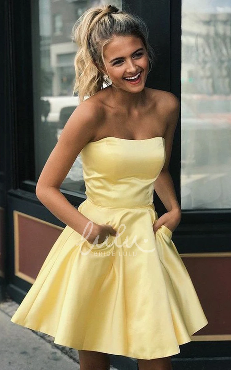 Adorable Sweetheart A-Line Satin Homecoming Dress with Pockets