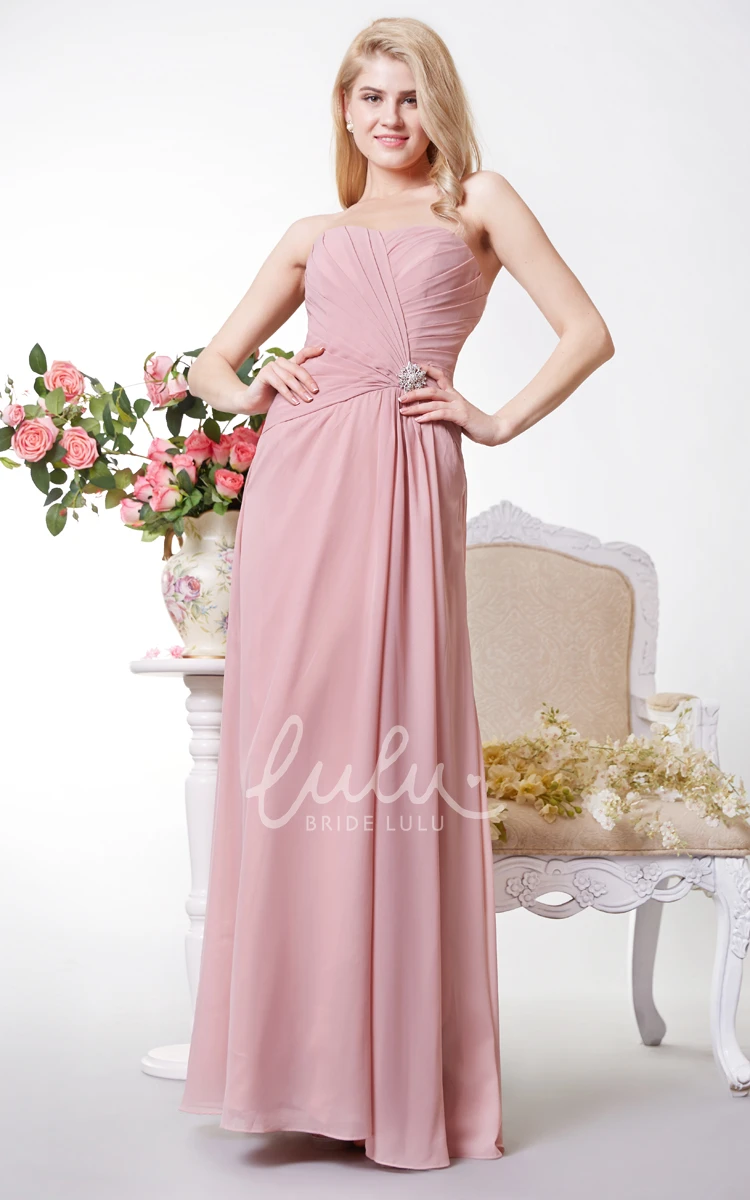 Backless Sweetheart Chiffon Country Bridesmaid Dress with Gathered Skirt and Elegant Style