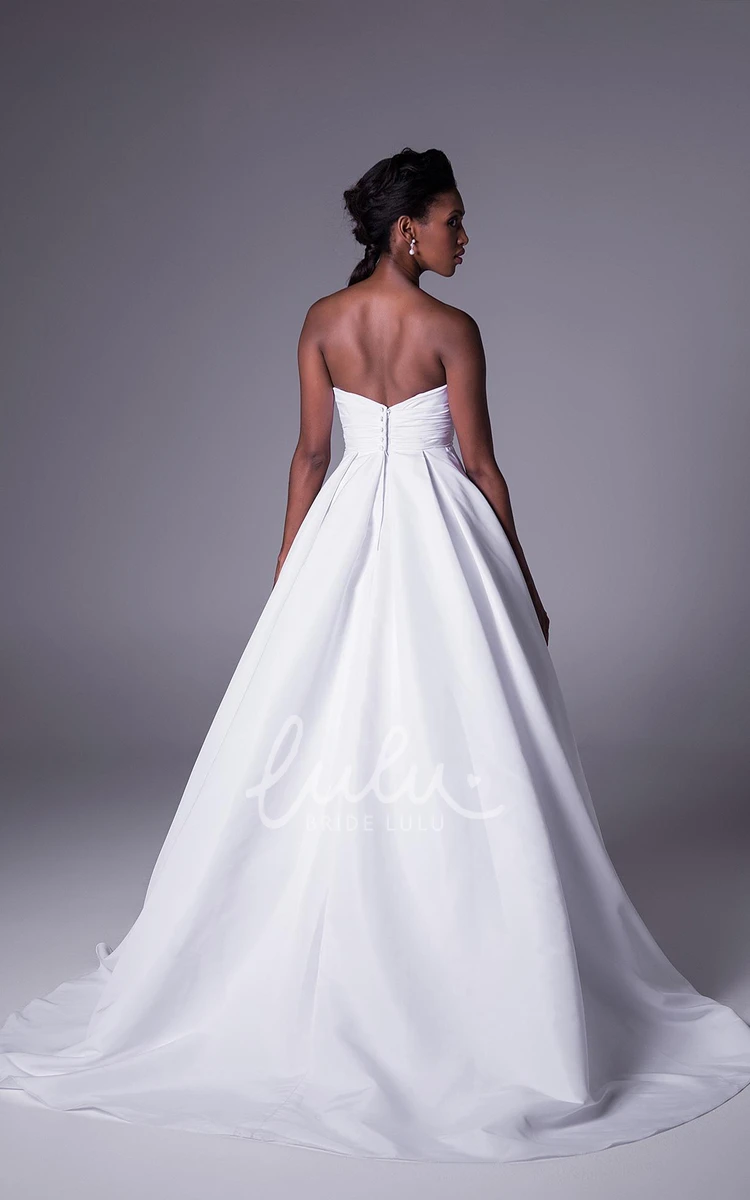 Jeweled Sweetheart A-Line Chiffon Wedding Dress with Criss Cross and V Back Maxi