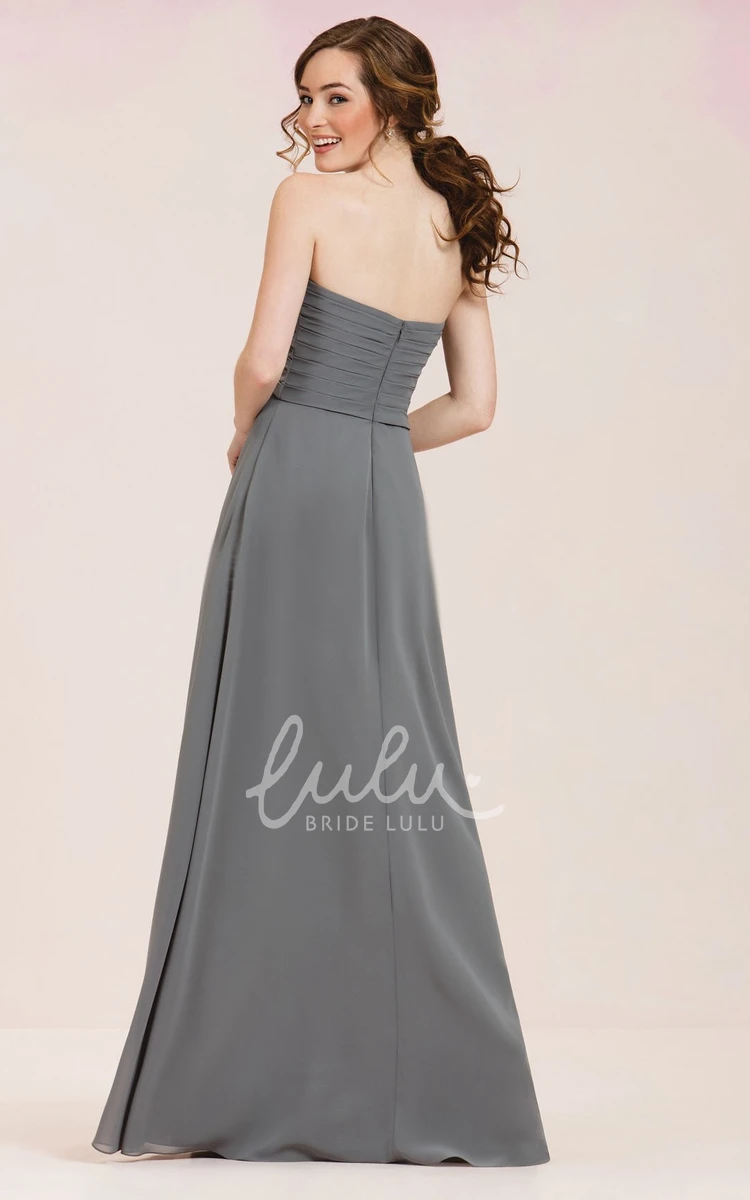 A-Line Sweetheart Ruched Bridesmaid Dress with Long Train