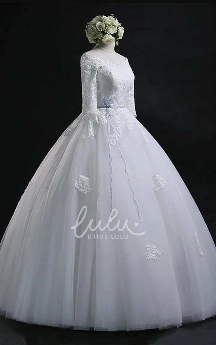 Off-the-shoulder Lace Ball Gown Corset Back Wedding Dress Unique Bridal Gown