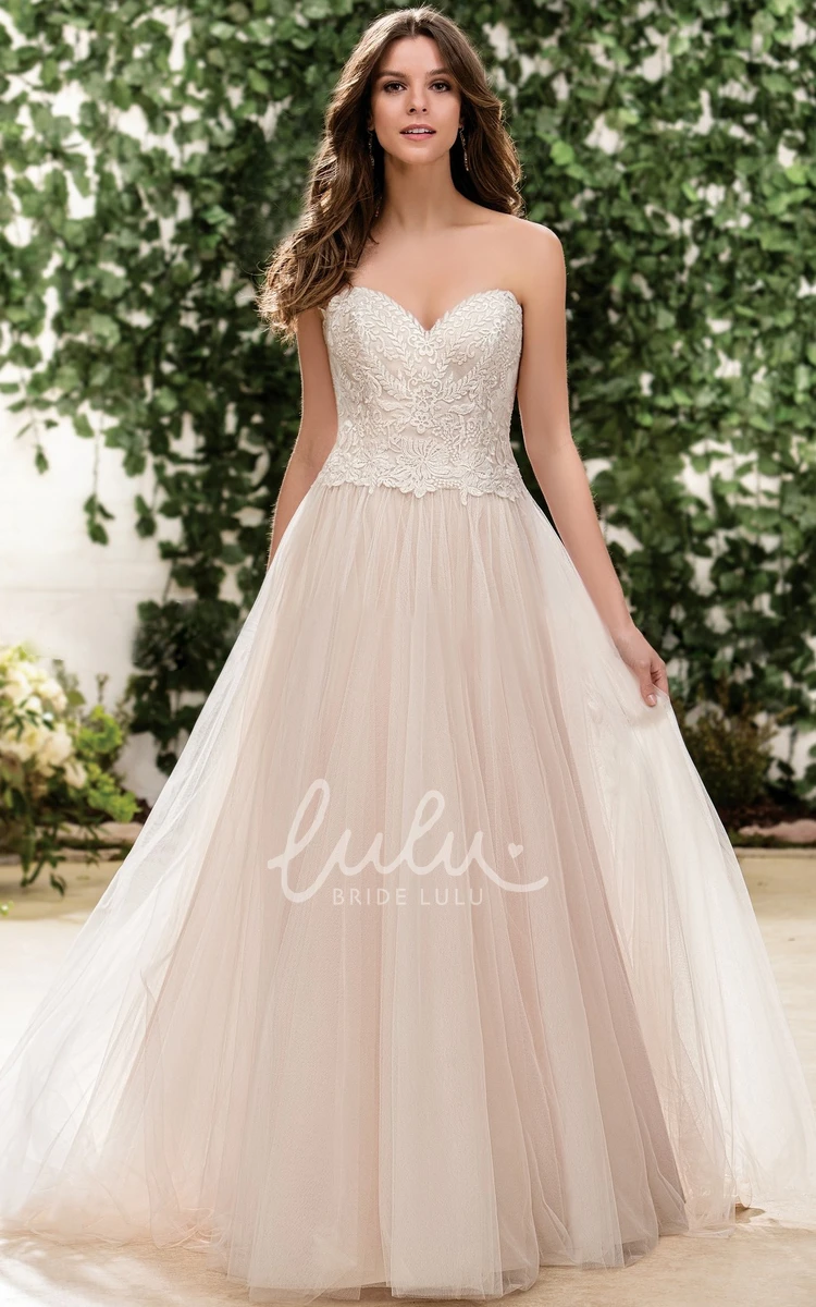 Gorgeous Appliqued Sweetheart A-Line Wedding Dress