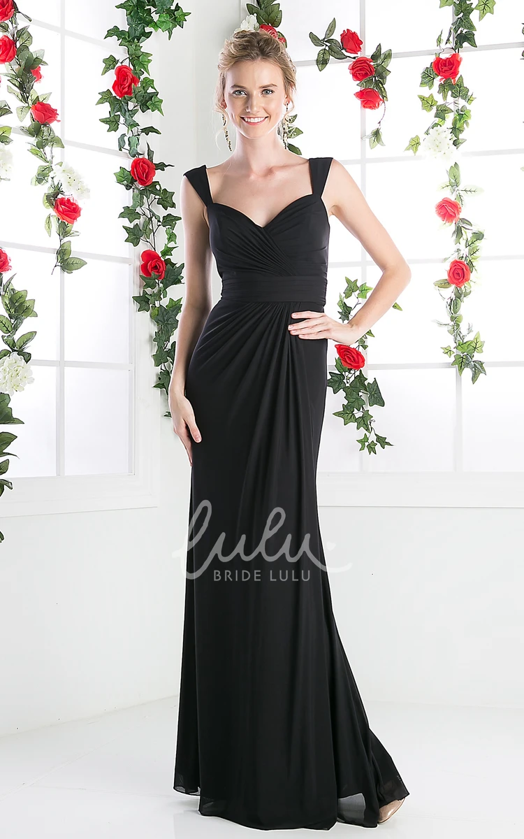 Sleeveless Chiffon Formal Dress with Criss Cross and Draping