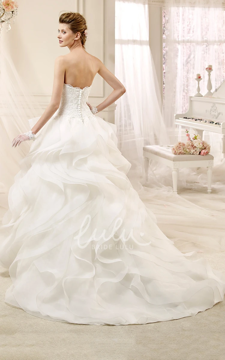 Cascading Ruffles A-Line Wedding Dress with Sweetheart Neckline Unique Wedding Dress