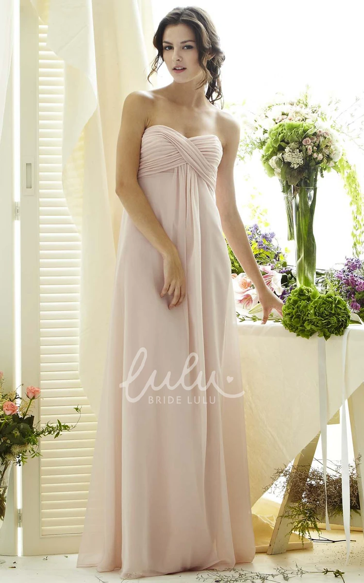 Empire Chiffon Bridesmaid Dress Sheath Sweetheart Sleeveless