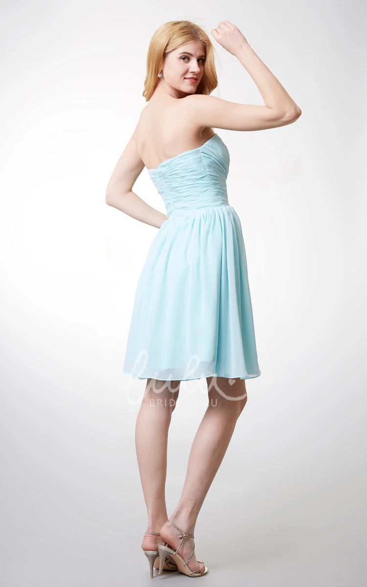 Chiffon Sweetheart Ruched Dress with Bodice Elegant Bridesmaid Dress