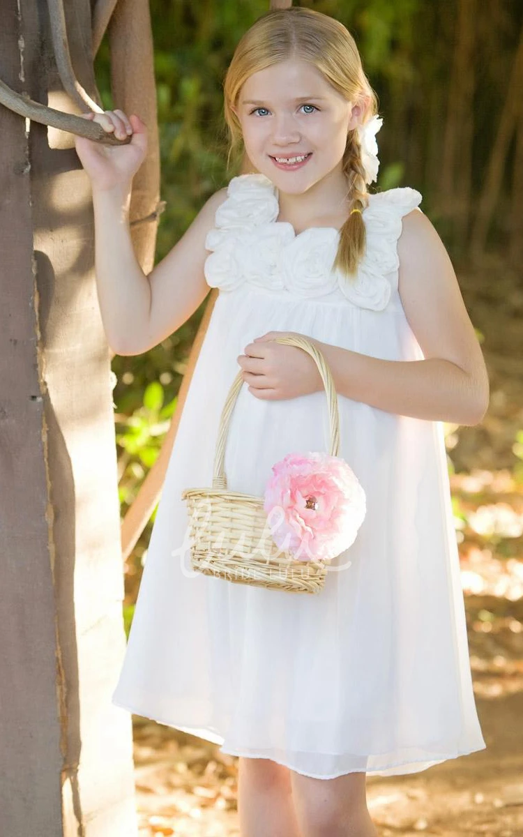 Knee-Length Sleeveless Chiffon Flower Girl Dress Casual and Chic