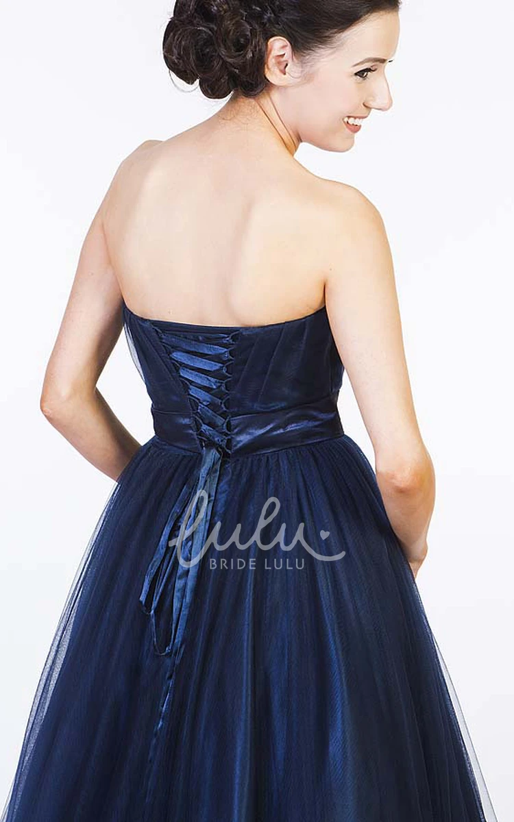 A-Line Tulle Prom Dress with Sweetheart Neckline and Beaded Bodice