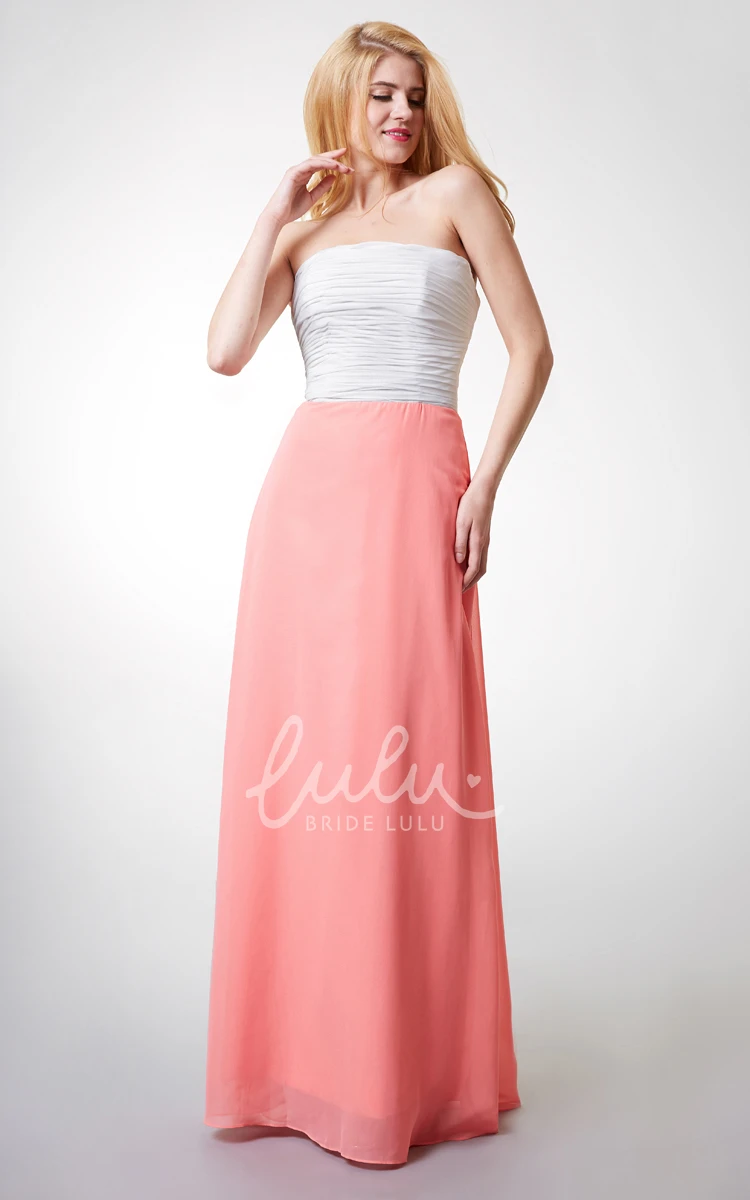 A-line Chiffon Gown with Ruched Design and Sash Flowy Prom Dress