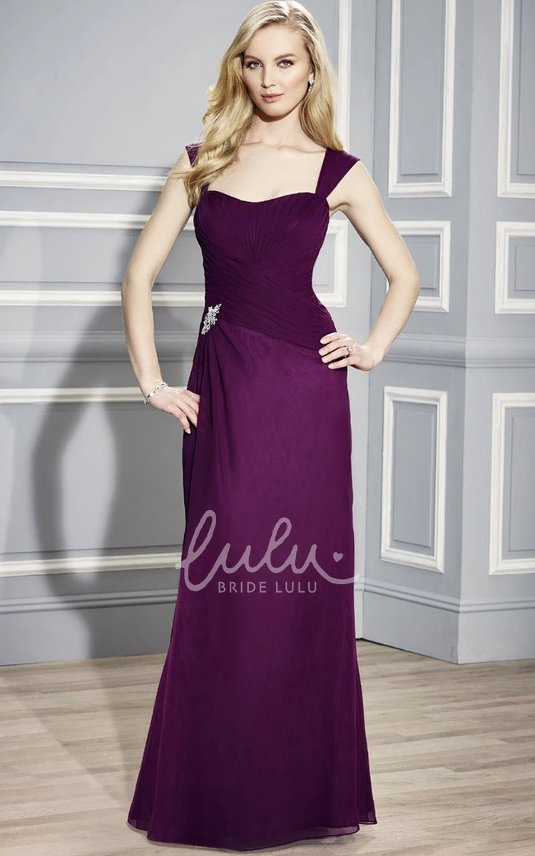 Sleeveless Chiffon Mother Of The Bride Dress with Criss Cross Straps Elegant Formal Dress