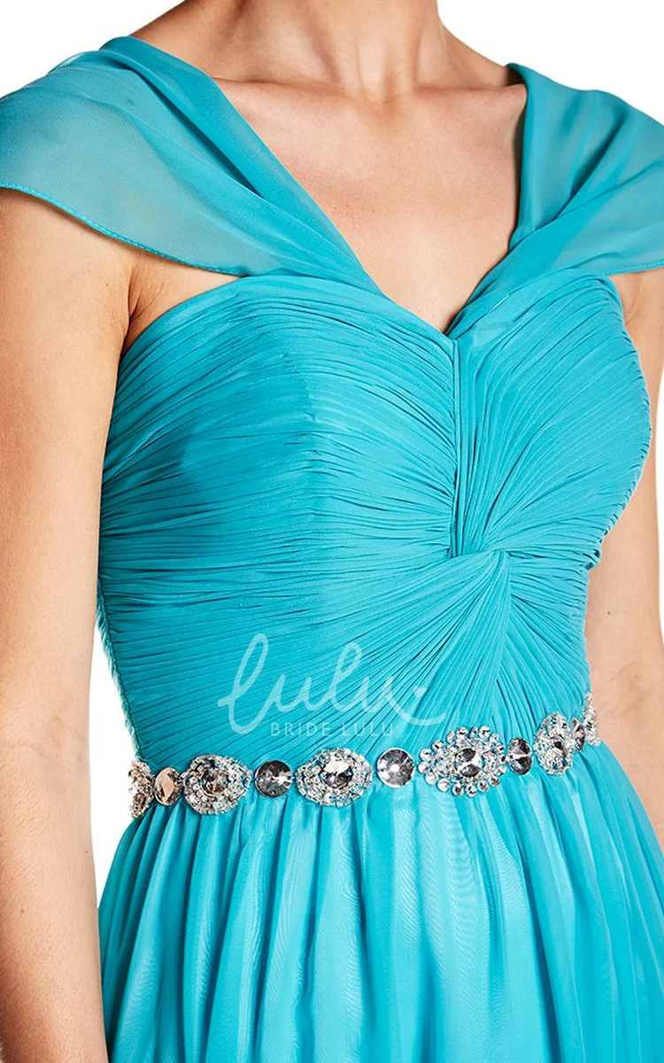 Criss-Cross Halter Chiffon Prom Dress Sleeveless Floor-Length