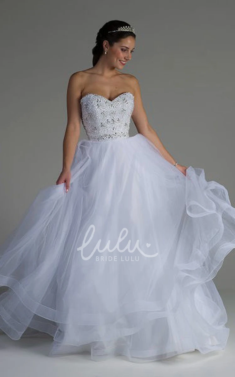 Crystal Bodice Ball Gown Wedding Dress with Sweetheart Neckline