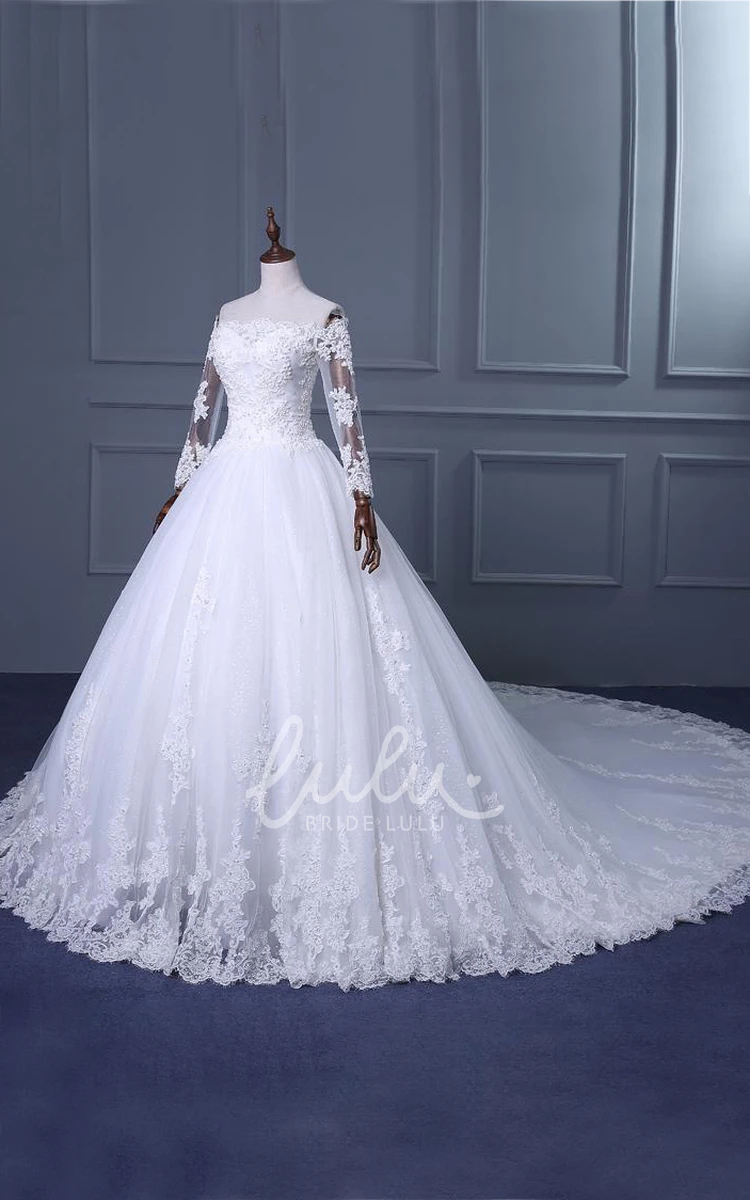 Tea-Length A-Line Ball Gown with Off-Shoulder Straps and Beading