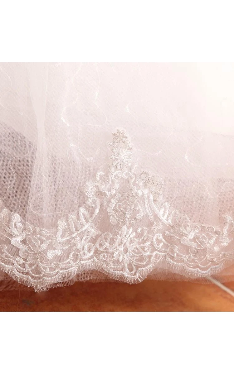 Glamorous Long Sleeve Sequins Lace Wedding Dresses Ball Gown Tulle