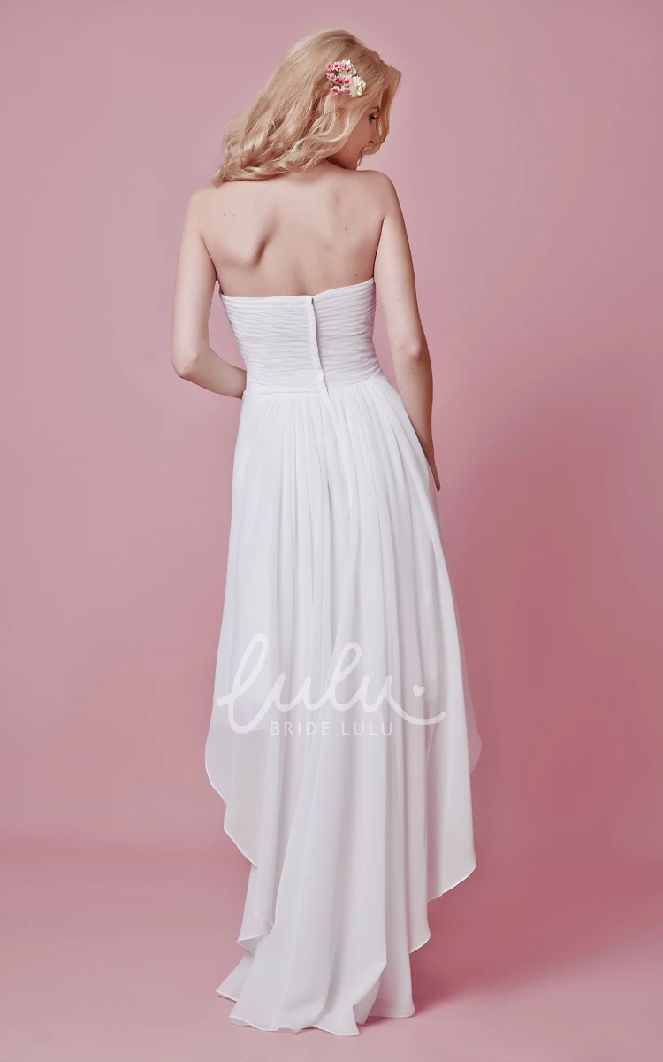 Sweetheart High-low Chiffon Wedding Dress with Chic Style