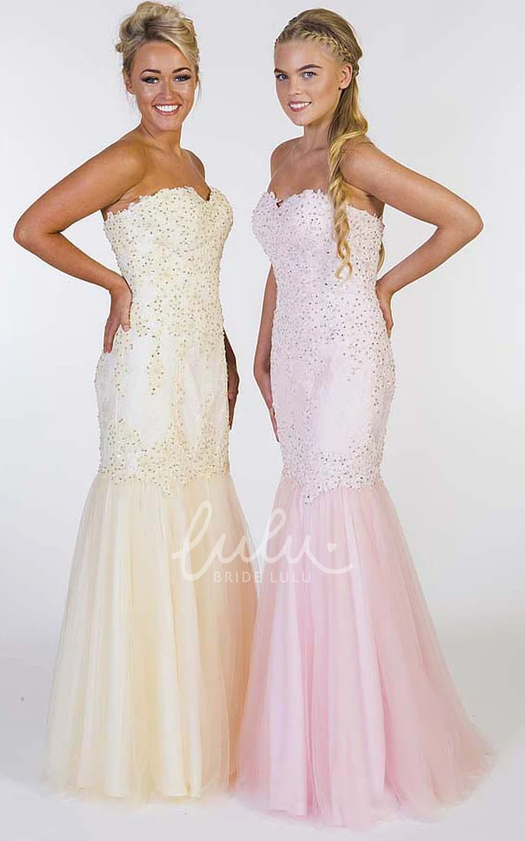 Beaded Sweetheart Mermaid Sleeveless Prom Dress Unique Flowy Formal Dress