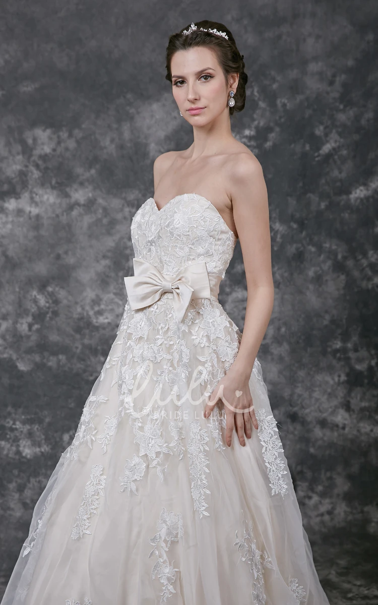 A-line Organza Wedding Dress with Appliques Wedding Dress Simple Elegant