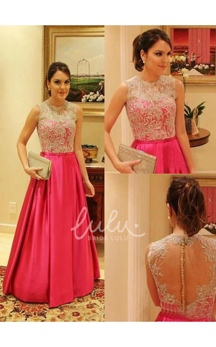 Elegant Lace Prom Dress with A-line Silhouette Appliques and Taffeta Evening Gown