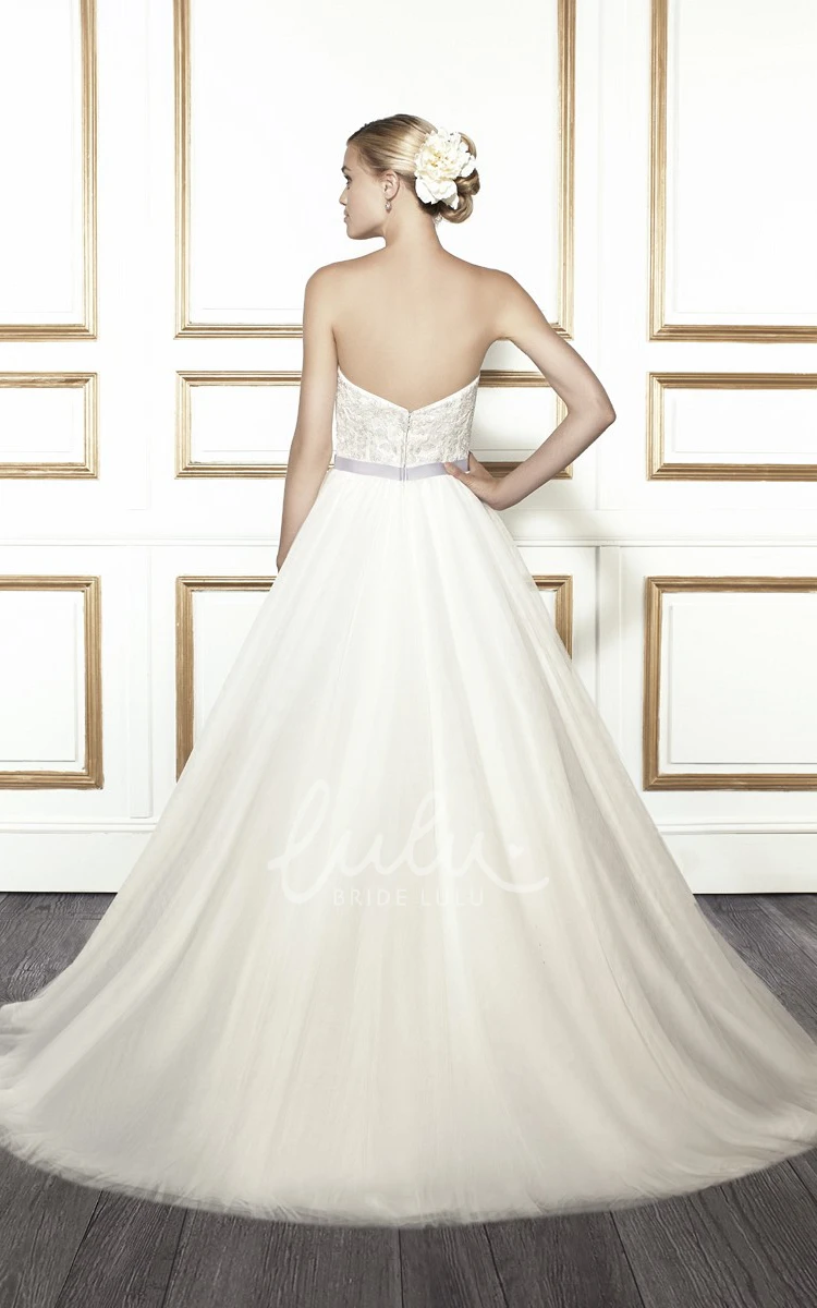 Sweetheart Ball Gown Wedding Dress with Deep-V Back Tulle