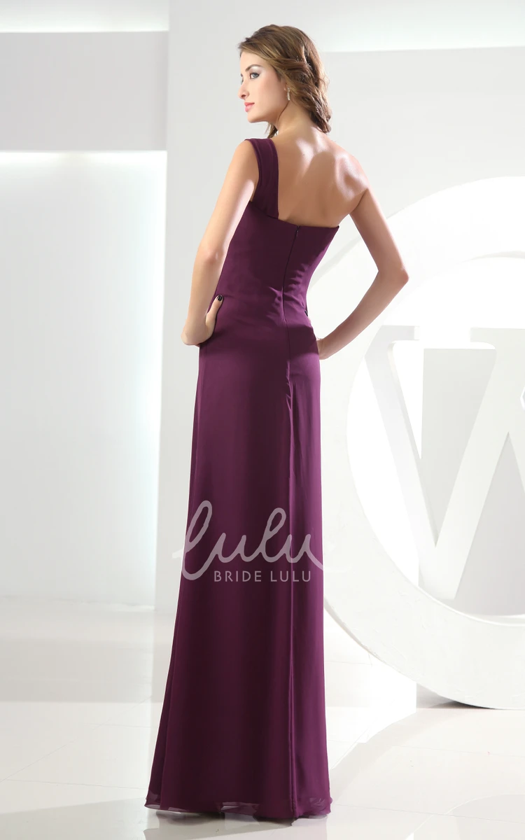 Floor-Length Chiffon Bridesmaid Dress with Single Strap Simple and Modern Bridesmaid Dress