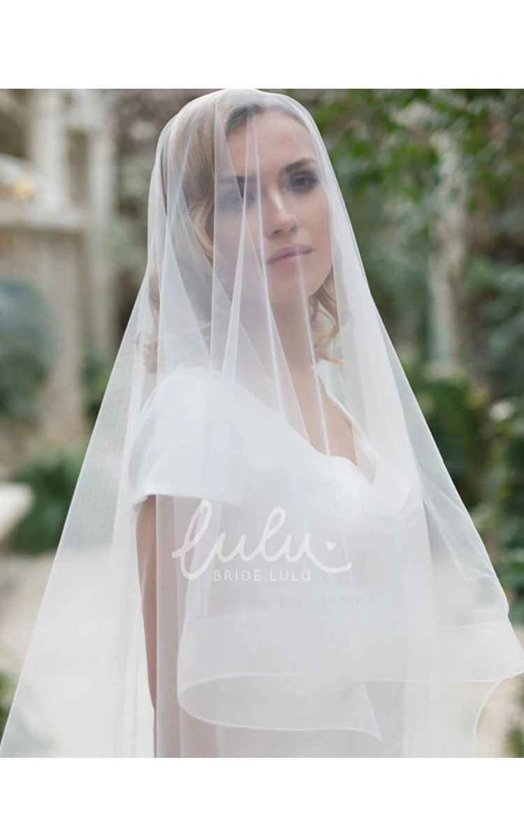 Soft Tulle Long Wedding Veil with Trailing