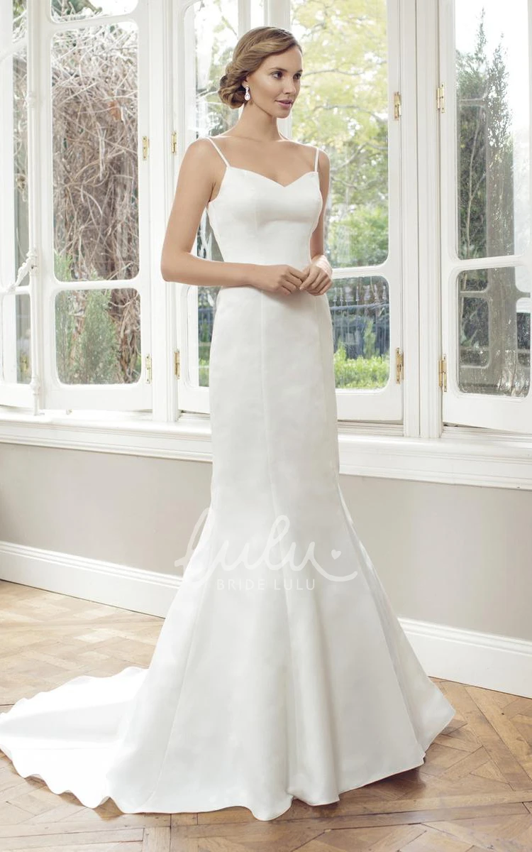 Jeweled Scoop-Neck Cap-Sleeve Trumpet Lace Wedding Dress Modern Bridal Gown