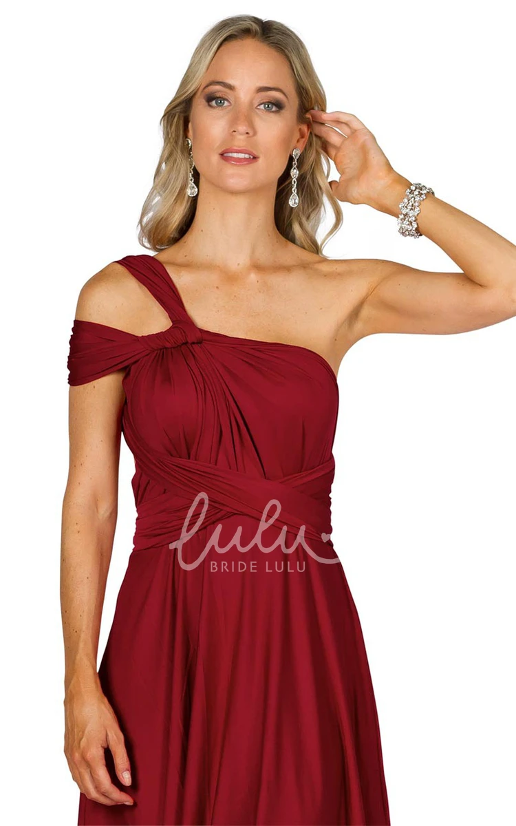 Halter Sleeveless Chiffon Bridesmaid Dress with Ruching Modern Convertible Style