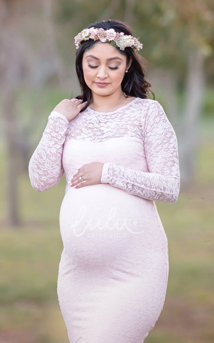 Elegant Maternity Bridesmaid Dress with Sweep Train and Empire Waist