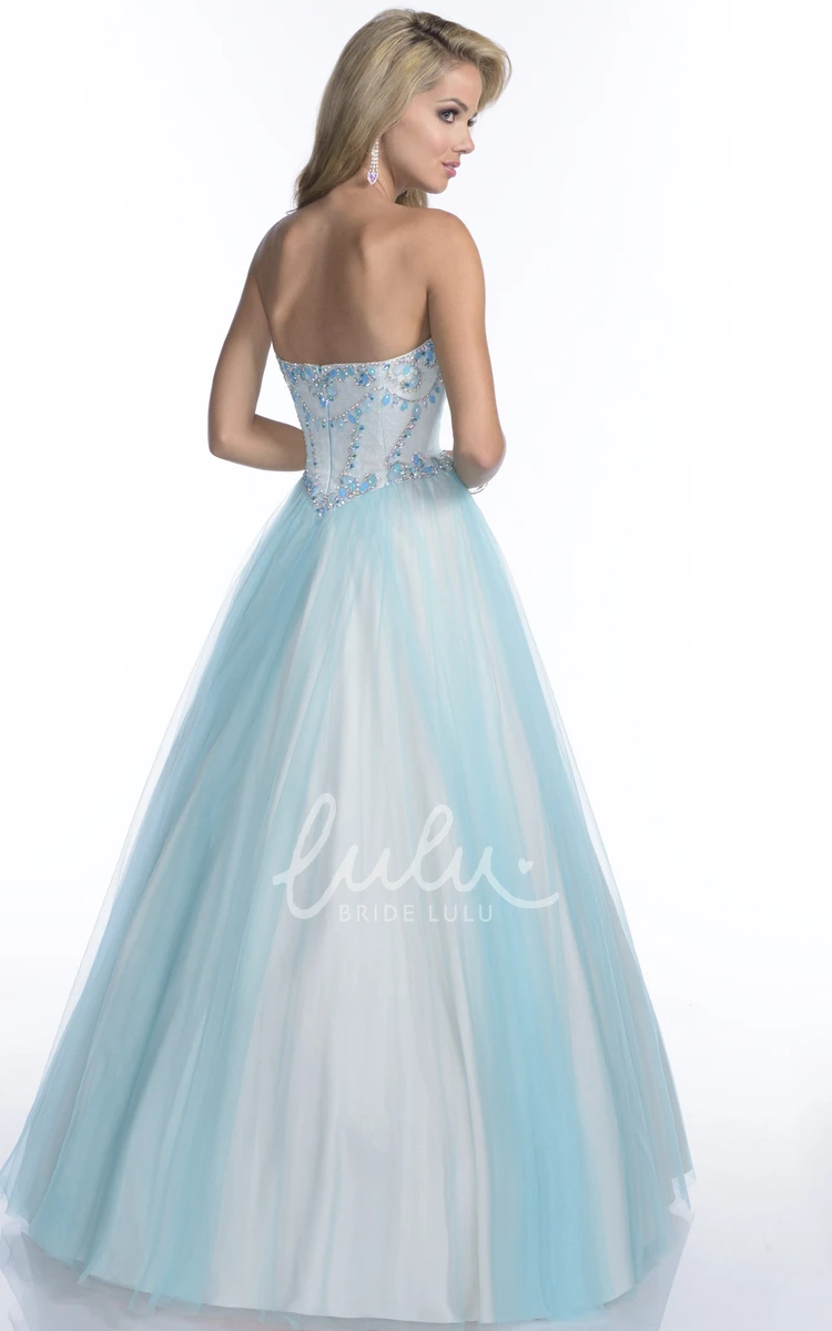 Crystal Detailed Corset A-Line Tulle Prom Dress Unique Prom Dress 2024