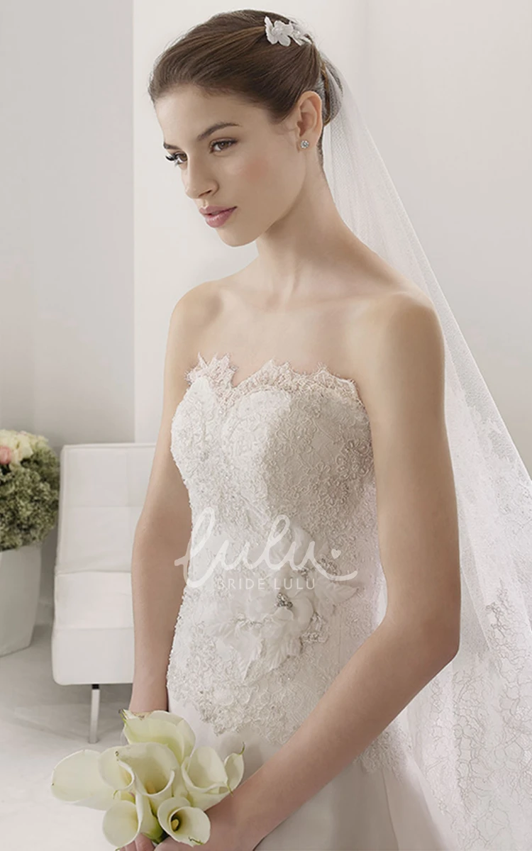 A-line Tulle Wedding Dress with Sweetheart Neckline and Lace Top